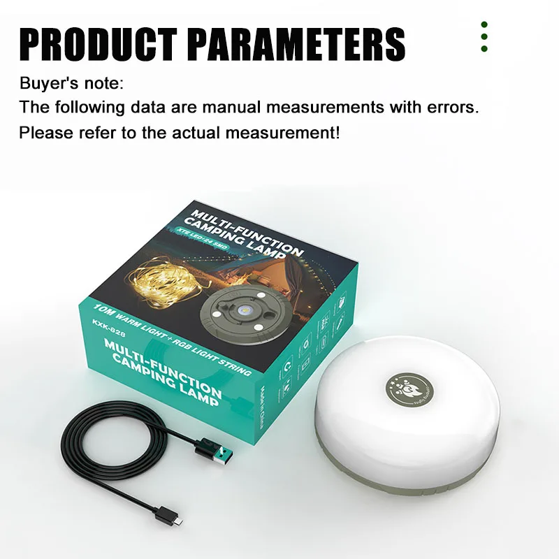 

XIWANGFIRE 2-в-1 светодиодная гирлянда для кемпинга