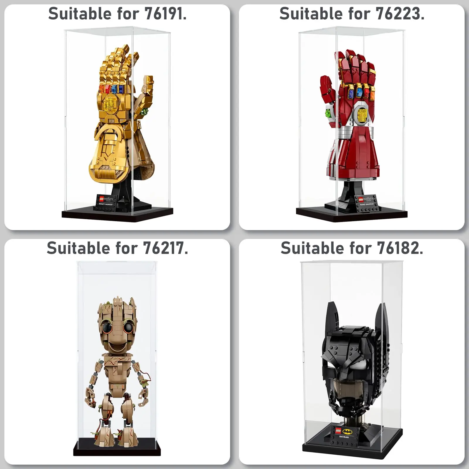 Акриловая самосборка внешний дисплей для Lego Infinity Gauntlet 76191 витрина 76217 76223
