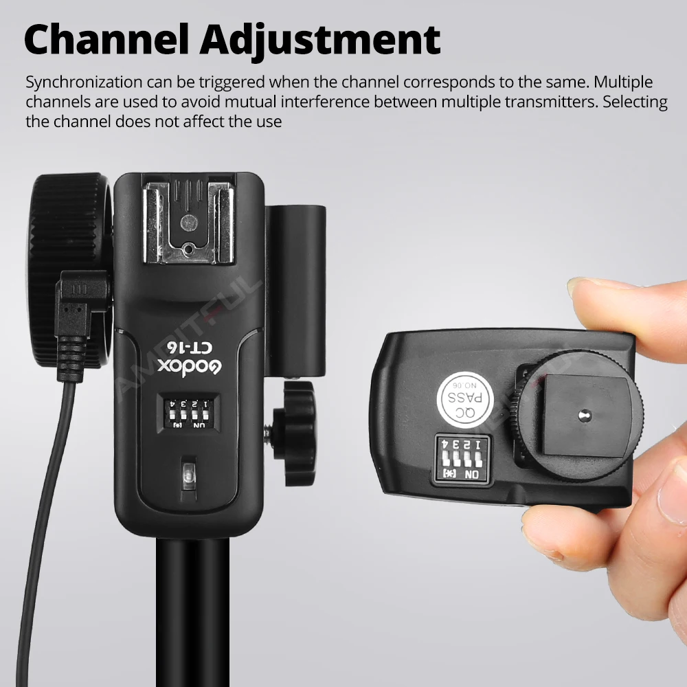 Триггер + 2 ресивера Godox CT-16 для вспышки камеры Canon Nikon |