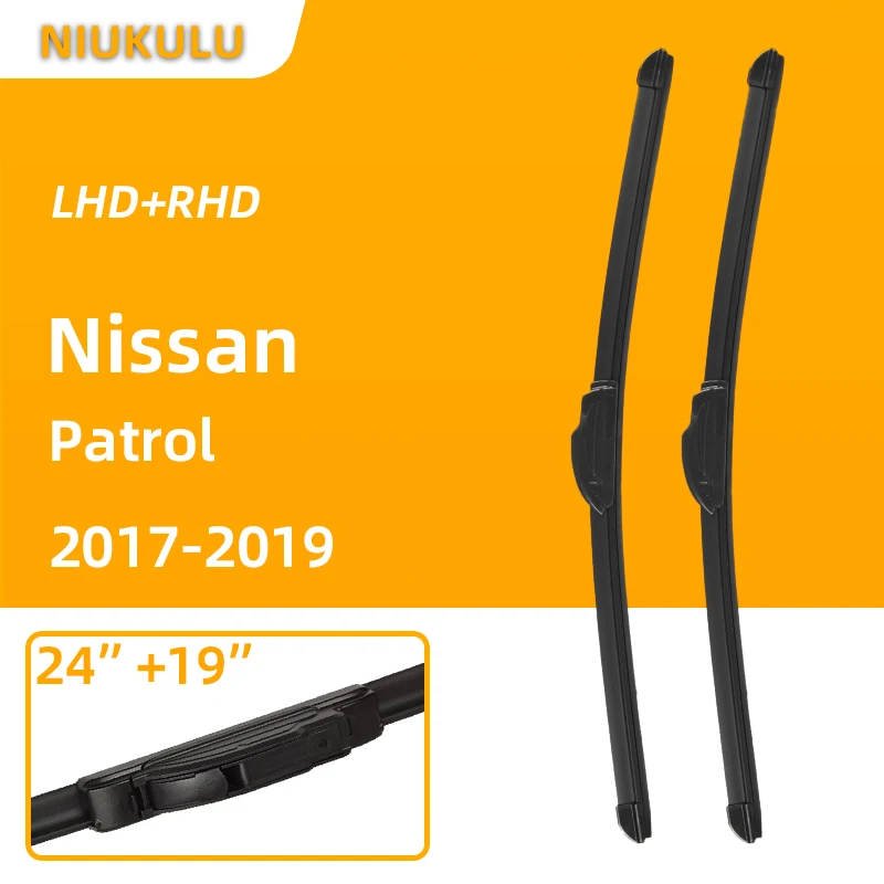 

Car Windscreen Windshield Wiper Blades For Nissan Patrol 2017-2019 24"+19" Hybrid Car Rubber Wiper Accessories