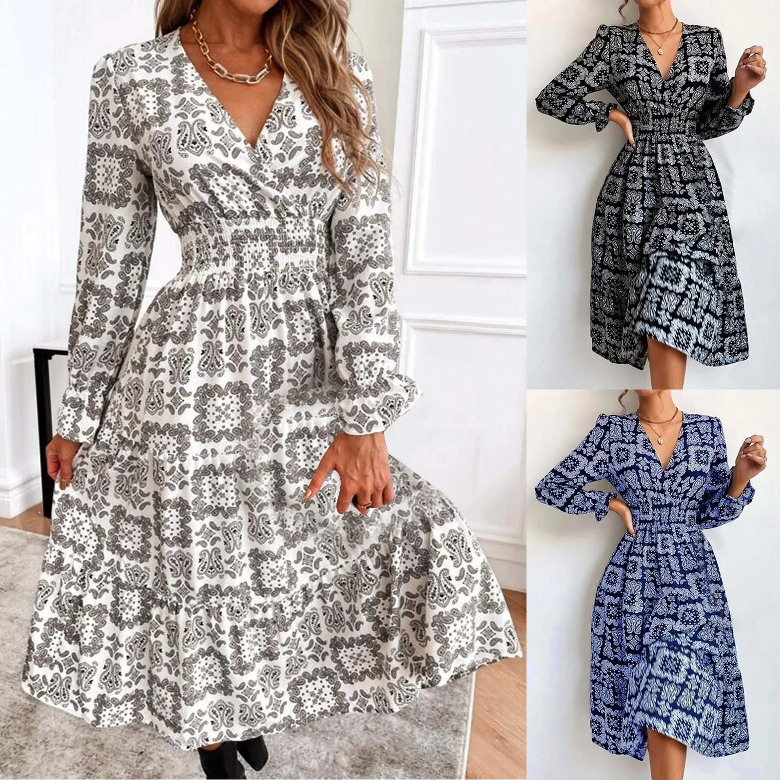 

Женское модное однотонное платье с длинным рукавом, пикантное клетчатое платье-рубашка с принтом, платье, повседневное женское платье