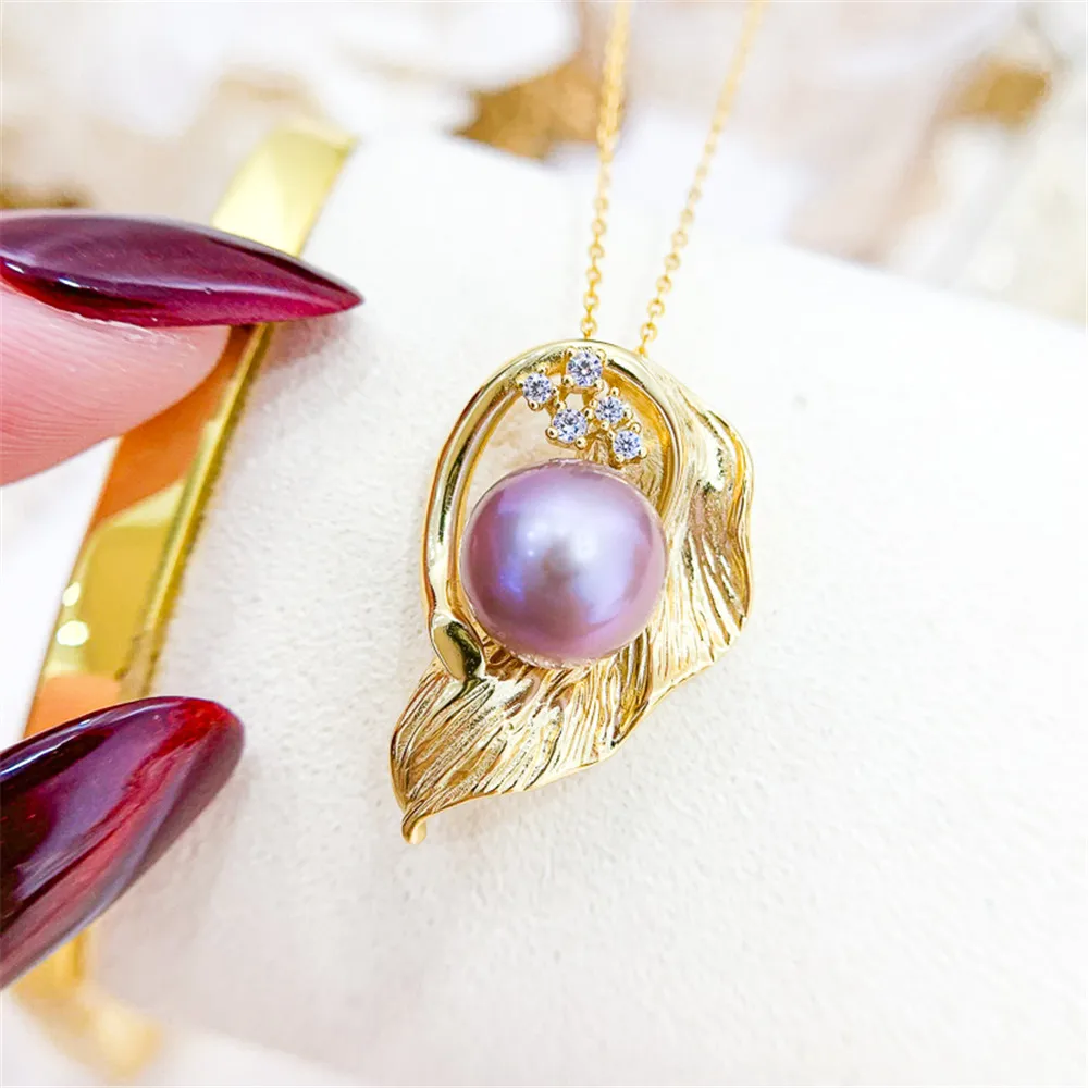 S925 Sterling Silver Pearl Pendant Settings Blank/Base For DIY Pendant Jewelry Making Accessories Suitable for 10-12mm Bead