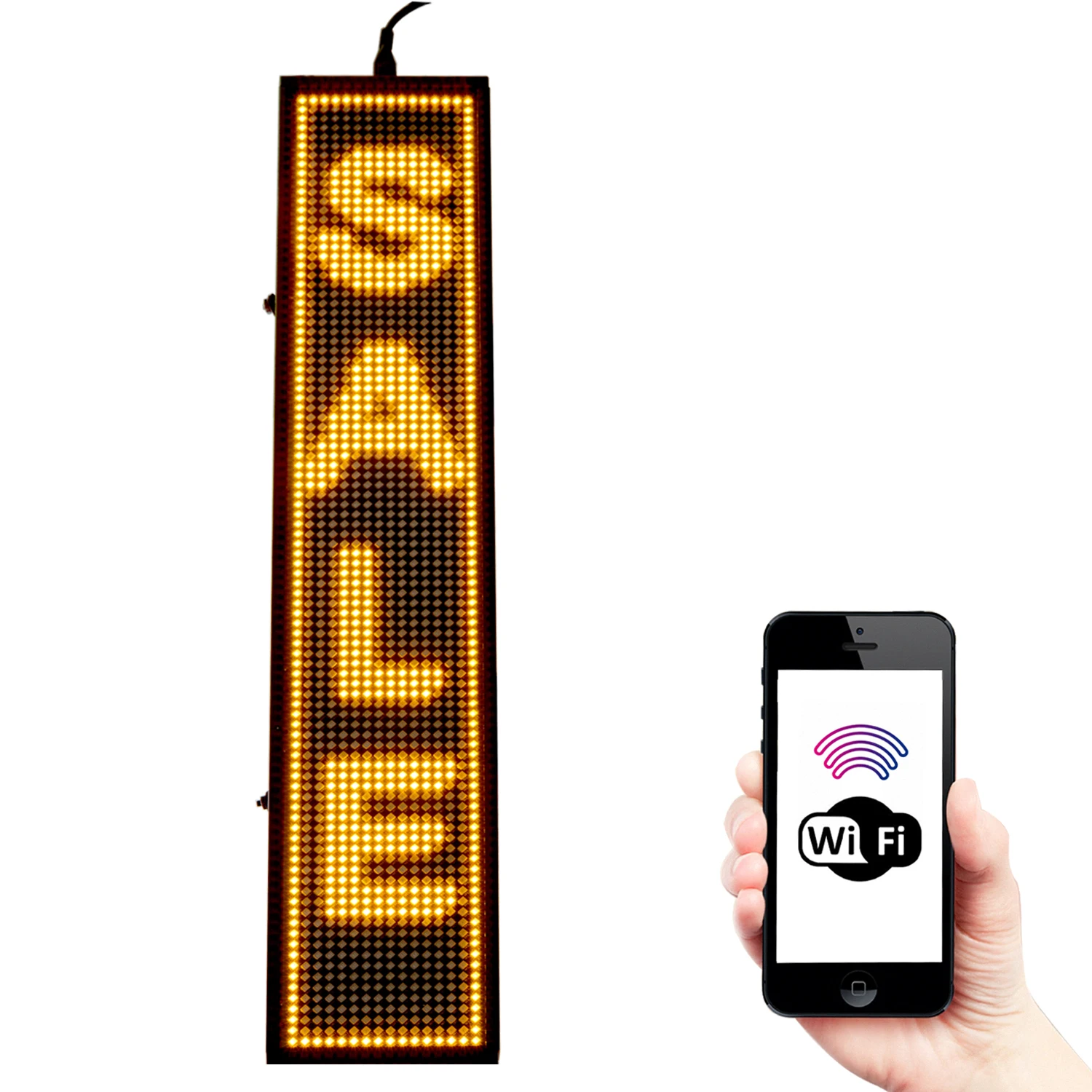 20inch P5 Led Sign SMD Module Scrolling Message LED Display Board with Metal Chain , Gym Countdown time indoor store advertisin