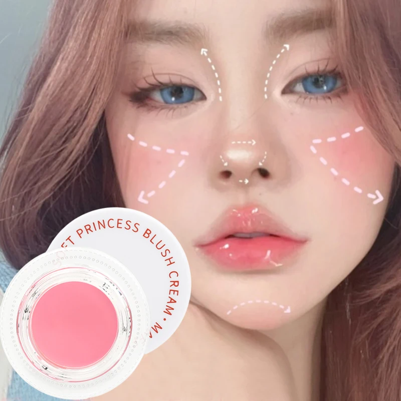 

Peach Pink Blush Cream Matte Blusher Face Pigment Waterproof Long Lasting Beauty Natural Cheek Contour Tint Orange Blush Makeup