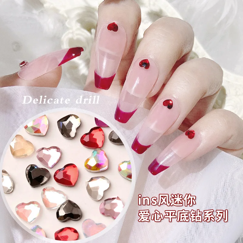 

Flat back Crystal Heart Nail Pixie Rhinestones For Nails Art Decorations Glass Stone Manicure Strass Gem for Nail Art Garment