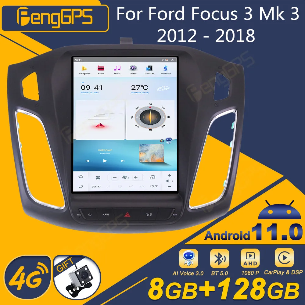 

Автомобильный радиоприемник для Ford Focus 3 Mk 3 2012 - 2018 Android, стереоприемник Tesla с экраном 2DIN, Авторадио, мультимедийный плеер, GPS-навигатор