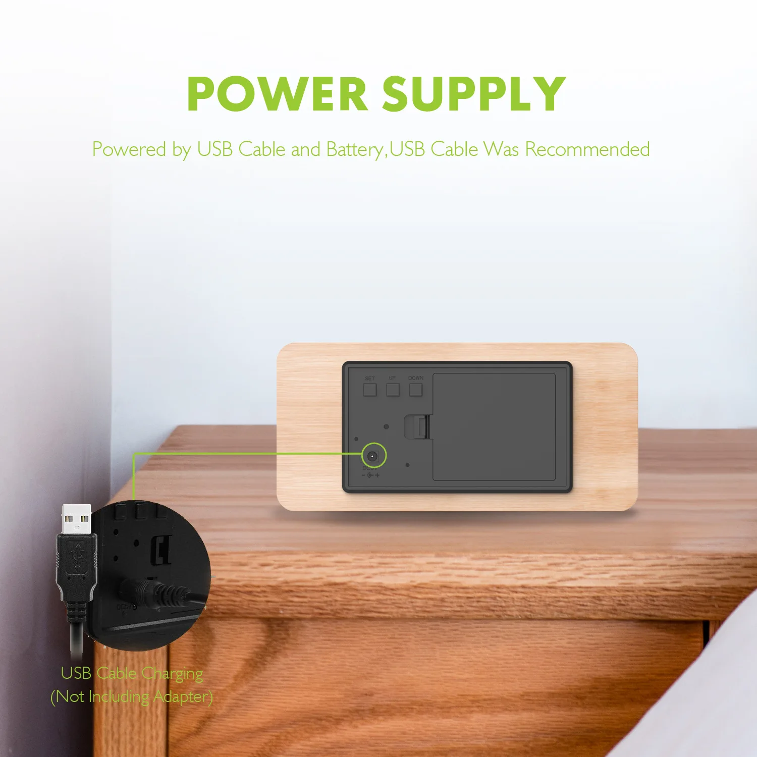 Электронные настольные часы цифровой будильник с голосовым управлением питание