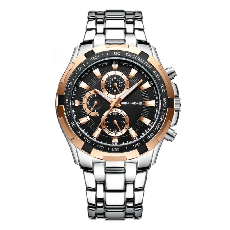 

Alloy Circular Spiral Crown Fashionable and Personalized Mineral Reinforced Glass Mirror Multifunctional Men's Quartz Watch