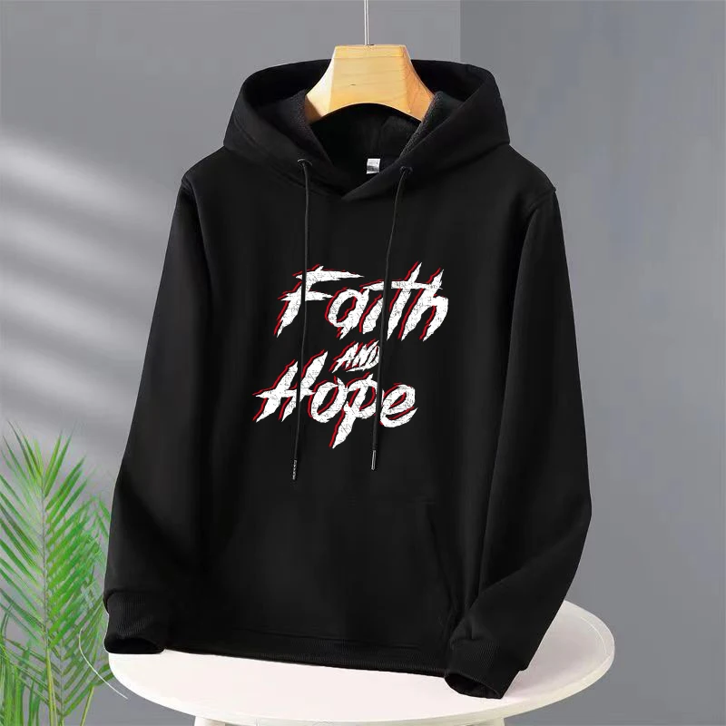 

Faith And Hope Letter Print Women Hoody Hip Hop Crewneck Hoodies Oversized Fleece Pullovers Fashion Casual Womens Sportswear