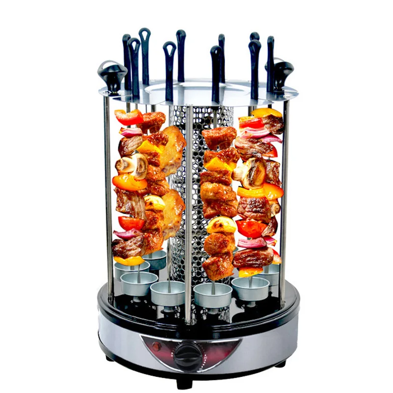 electric grill 6810 sticks automatic revolving vertical grill timing barbecue tools smokeless mutton bbq skewers machine free global shipping