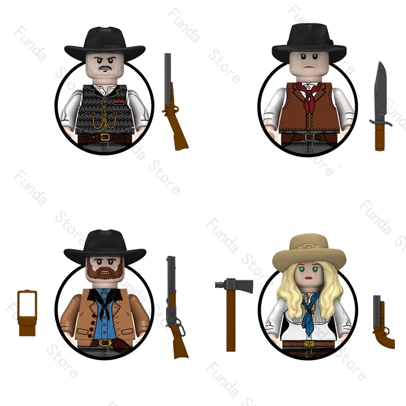 N405 RDR2 игровой персонаж строительные кирпичи мини-модель фигурки кукла западная