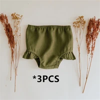 3pcslot summer panties diapers panties infant baby girl solid shorts children girls cotton bottoms pp shorts bloomers 0 2y