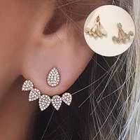 earrings crystal dangle drop sterling silver plated womens round ear stud studs