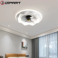 modern nordic led fans leaves ultra thin ceiling fan lights dimming remote control plafonnier living room bedroom ceiling lamps