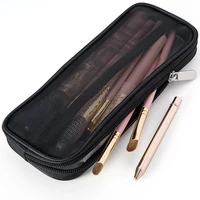 makeup brush travel case cosmetic toiletry bag organizer for men women beauty tools mesh kit pouch wash storage accessories