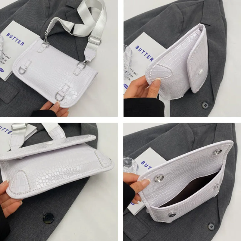 Texture Lychee Patterned PU Chest Bag Waistpack Fashion Single-shoulder Crossbody Bags Commute Mobile Phone Key Portable Storage