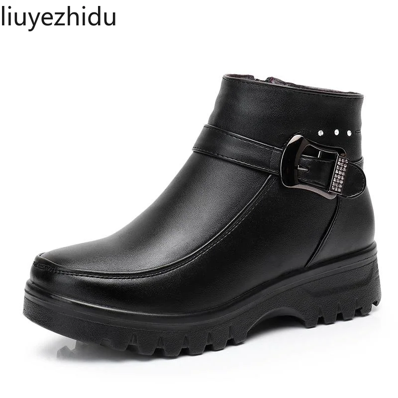 

Women Boots 2022 New Fashion Shoes Woman Zipper Women Shoes Ankle Boots Keep Warm Plus Size Waterproof Botas Mujer Winter Shoes