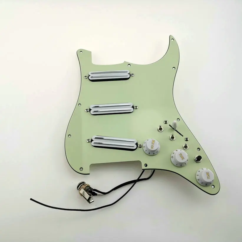 

Upgrade Loaded SSS Guitar Pickguard Set Multifunction Switch White MINI Humbucker Pickups High Output DCR 3 Switch 20 Tones More