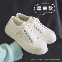 ins canvas shoes womens korean version ulzzang tide harajuku style big head shoes 2022 spring casual small white shoes board