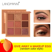 langmanni huda 9 ppalace eyeshadow palette pearlescent matte long lasting non flying powder waterproof cosmetic beauty tint