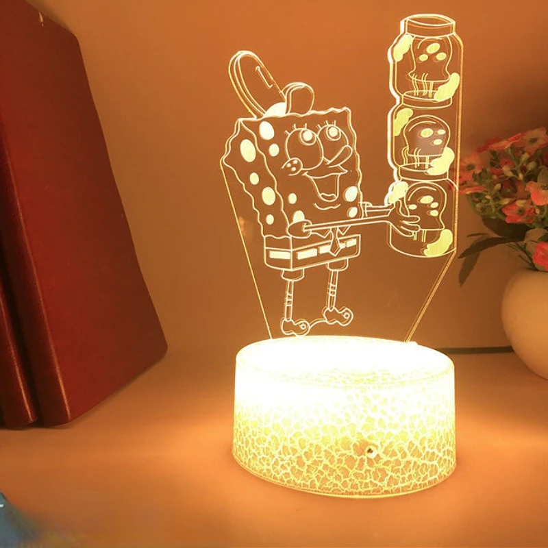 

3D Светодиодная доска Губка Боб, мультяшная детская спальня, креативный подарок, подарок на день рождения, детские игрушки