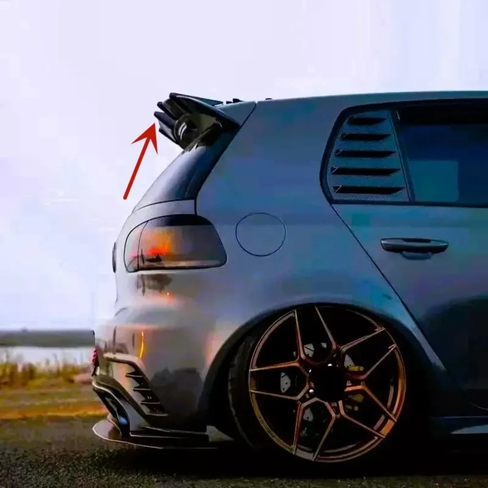 Фото Спойлер на заднюю крышу автомобиля в стиле AK для VW Golf MK6 GTD GTI R20 R 2009-2012, глянцевый черный, комплект для тюнинга кузова №4