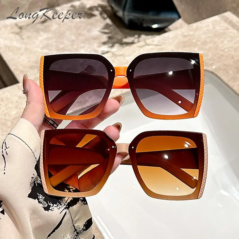 

Long Keeper Vintage Square Sunglasses Woman Classic Oversized Sun Glasses Female Retro Big Frame Fashion Mirror UV400 Shades New