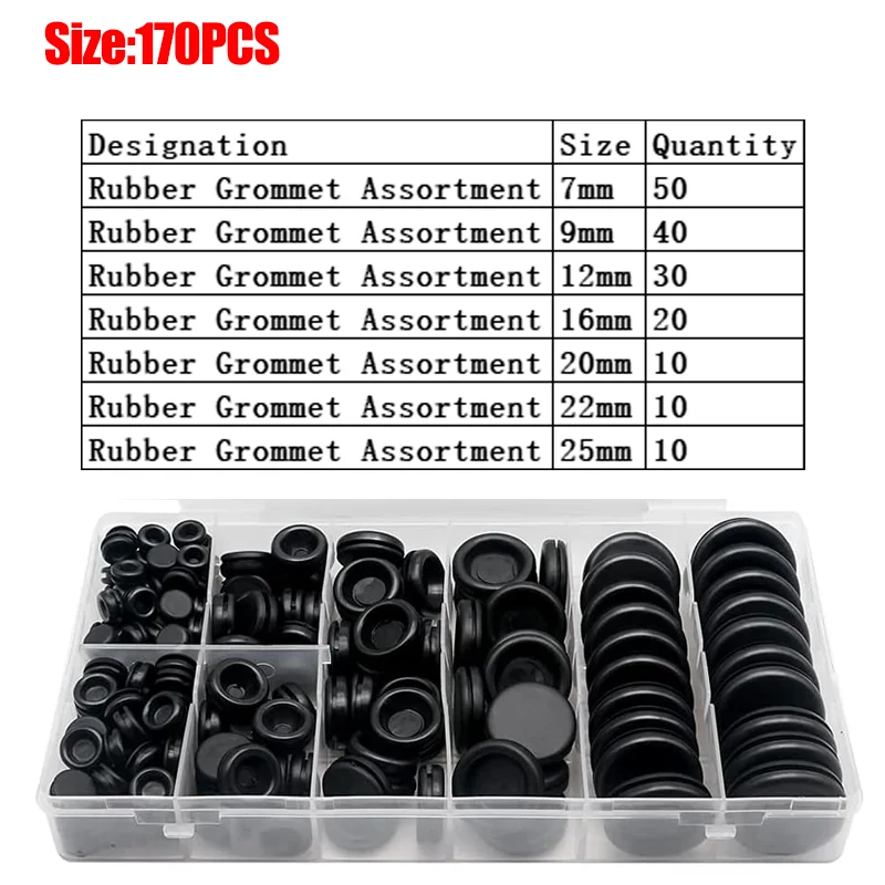 

Набор резиновых втулок 7 шт., черный