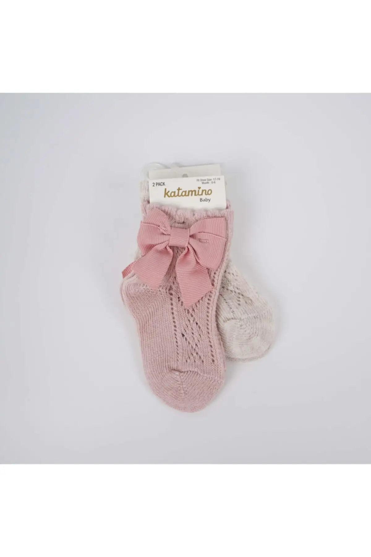 

Rivol 2'li Accessorized Fishnet Baby Socket Socks Cotton Socket socks Pink