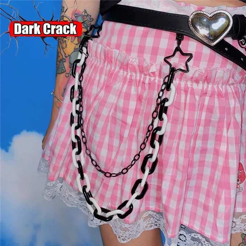 Women's Harajuku Lolita Candy Versatile Star JK Spring Spice Girls Skirt  Chain Waist  Y2K Metal Punk Gothic Style Belt