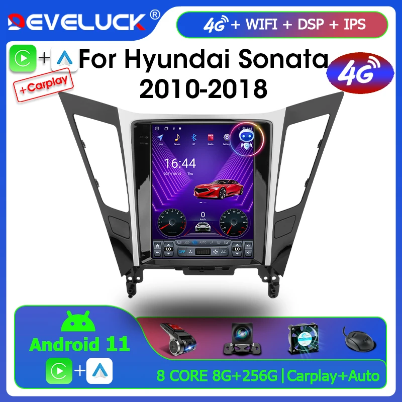 

Автомагнитола 2 Din Android 11 для Hyundai Sonata 2010-2018 мультимедийный видеоплеер навигация Carplay/Android автоголовное устройство DVD 4G