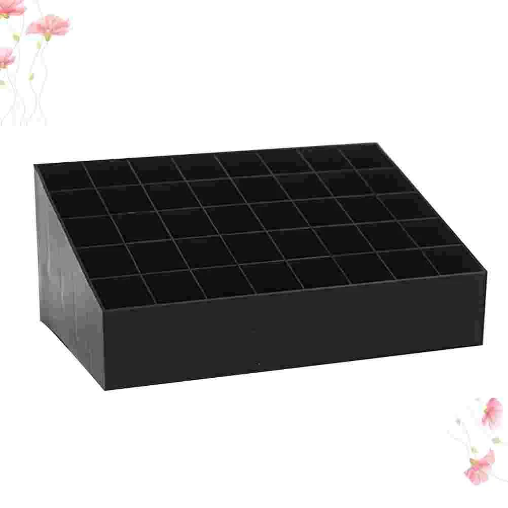 

40 Slots Lipstick Storage Box Creative Lipstick Jewelry Storage Holder Makeup Desk Organizer for Home Shop (Black)