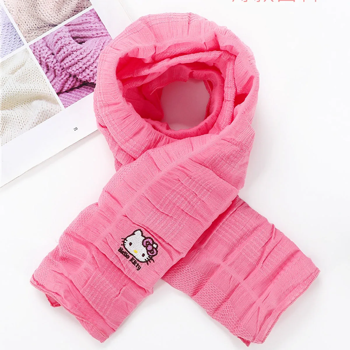 

Hello Kitty Women Scarf New Winter Thicken Warm Shawl Scarf Cute Girl Scarves Children Neck Collar Neckerchief Christmas Gifts