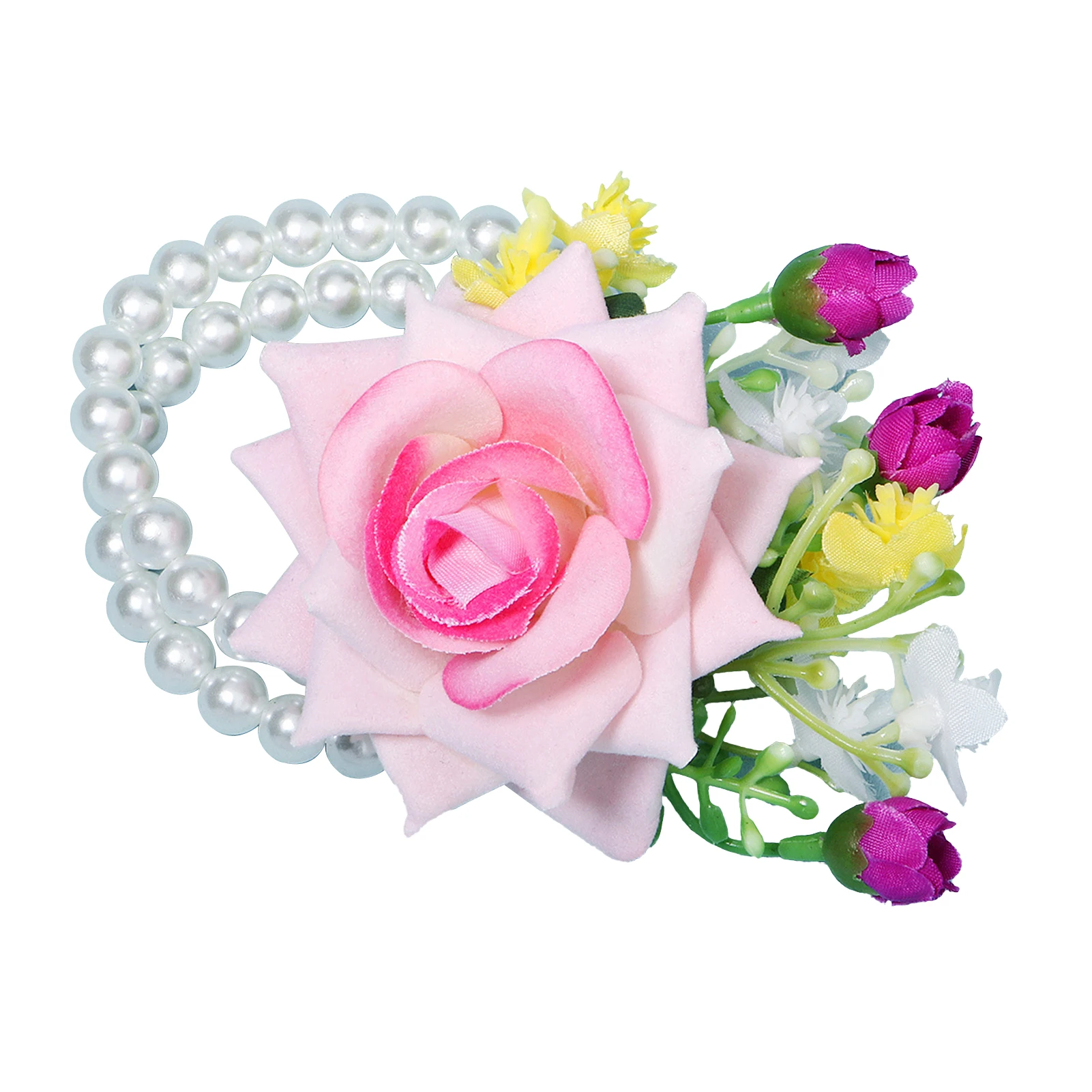 

For Wedding Flower Wristband Artificial Flowers Rose Bridesmaids Hand Decorative