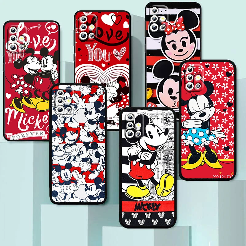 

Disney Red Minnie Cute For Samsung Galaxy A04 A04E A42 A12 A02S A91 A81 A71 A51 A41 A31 A21 A01 Silicone Black Phone Case Fundas