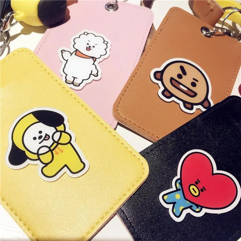 Фото Защитный чехол-ремешок для школьной карты питания BT21 Koya RJ Shooky Man Chimmy Tata Cooky Creative Personality для мальчиков и девочек №3