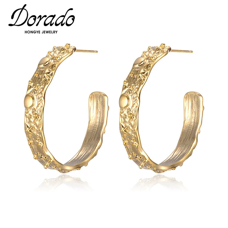 

Dorado Retro Punk Style Round Hoop Earrings For Women Circle New Metal High Quality 2021 Fashion Jewelry Brincos Statement