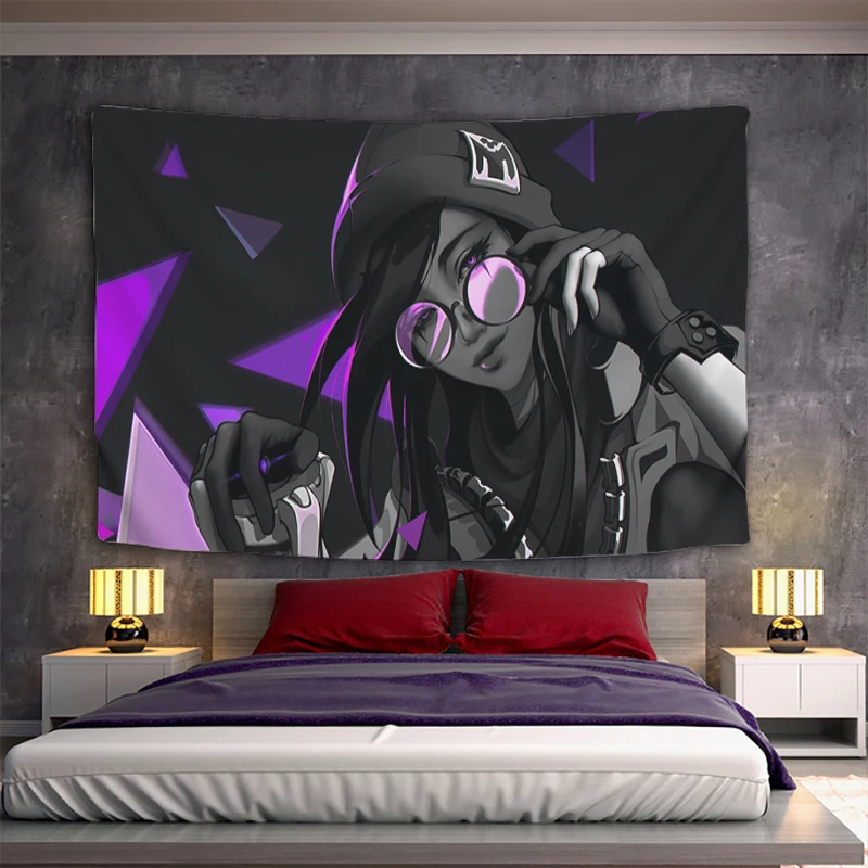 

Обои на заказ ГОБЕЛЕН на стену украшение дома валорант кавайный Декор для комнаты эстетические подголовники гобелены аниме спальня