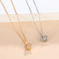 fashion love zircon pendant necklaces for women girl gift heart shape beautiful clavicle chain party jewelry on neck 2022 collar