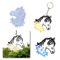 horse face keychain silicone mold diy pony key pendant backpack decoration pendant pendant silicone mold