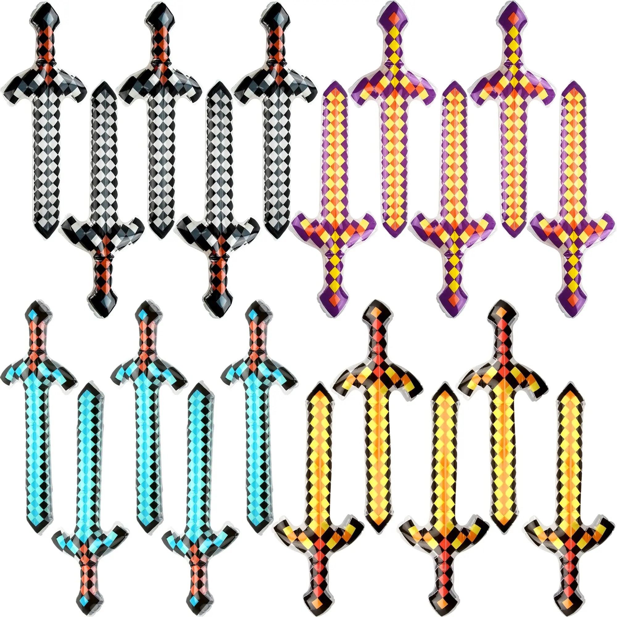 Надувные пиксельные мечи для рукоделия надувные сувениры вечеринок детей