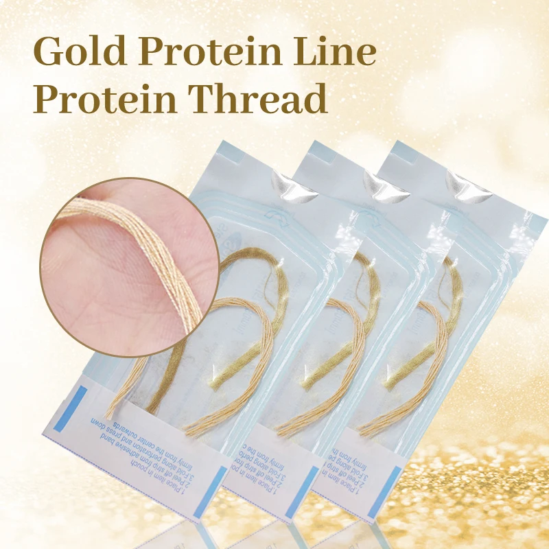 

60/120pcs 24K Gold Protein Line Absorbable Anti-wrinkle Face Filler Firming Fade Fine lines Collagen Thread Anti-Aging Serum