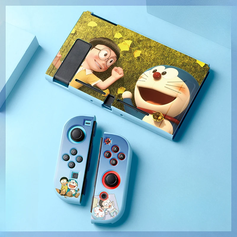 Фото Мягкий чехол Doraemon для Nintendo Switch Oled NS, защитный чехол для игровой консоли, аксессуары для игровой консоли, мультяшный аниме-чехол с защитой от падения №2