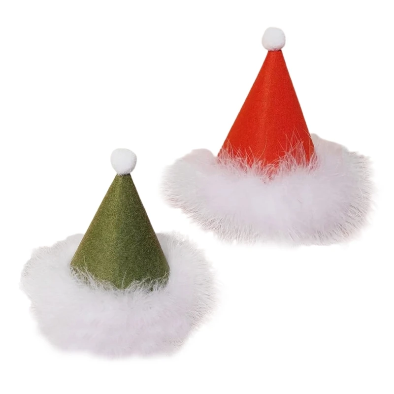 

F42F Christmas Hat Christmas Party Hat Plush Santa Hat Navidads Props New Year Party Hat Thick Christmas Hat Adults Kids