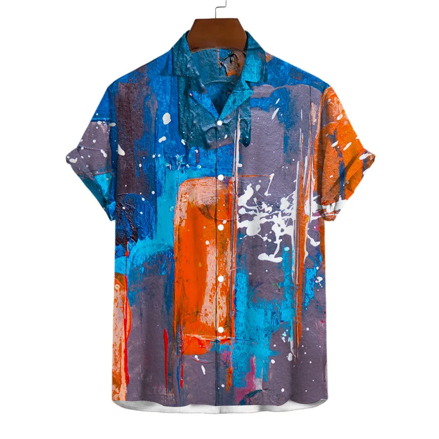

2023 New Men Fashion Italy Neon Personality Printed 3D T-shirts Hip Hop Trend Harajuku Casual Style Short Sleeve Tshirts Tops