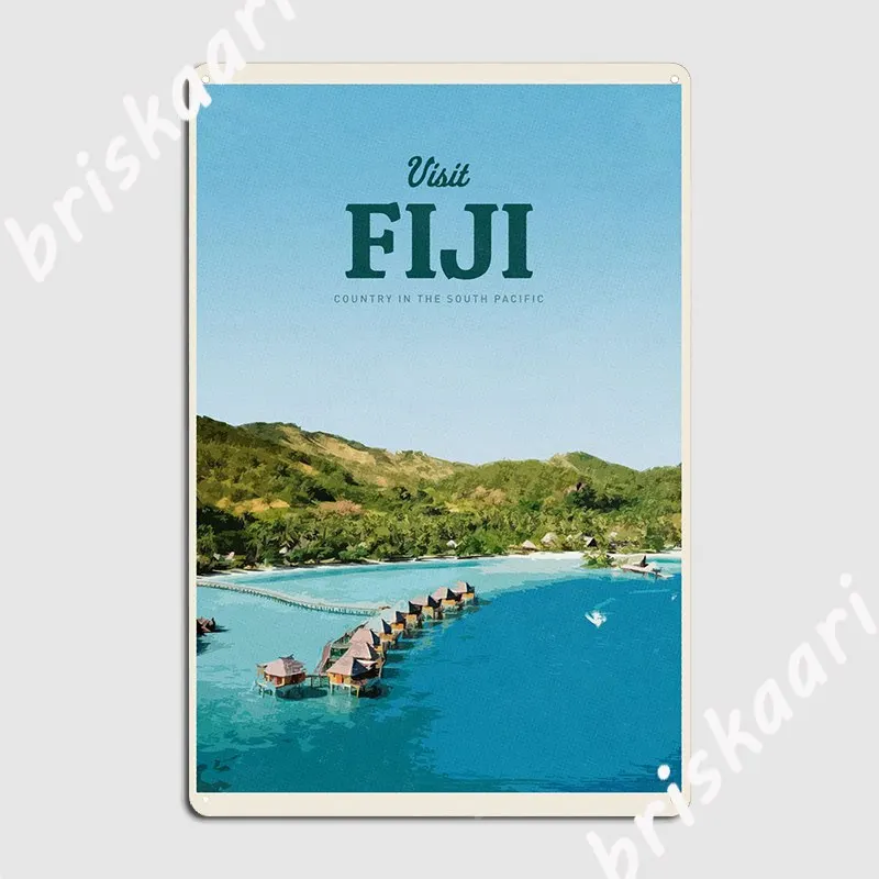 

Посетите Фиджи, металлический постер с табличкой в виде клуба, детской классической таблички, оловянный постер с знаком