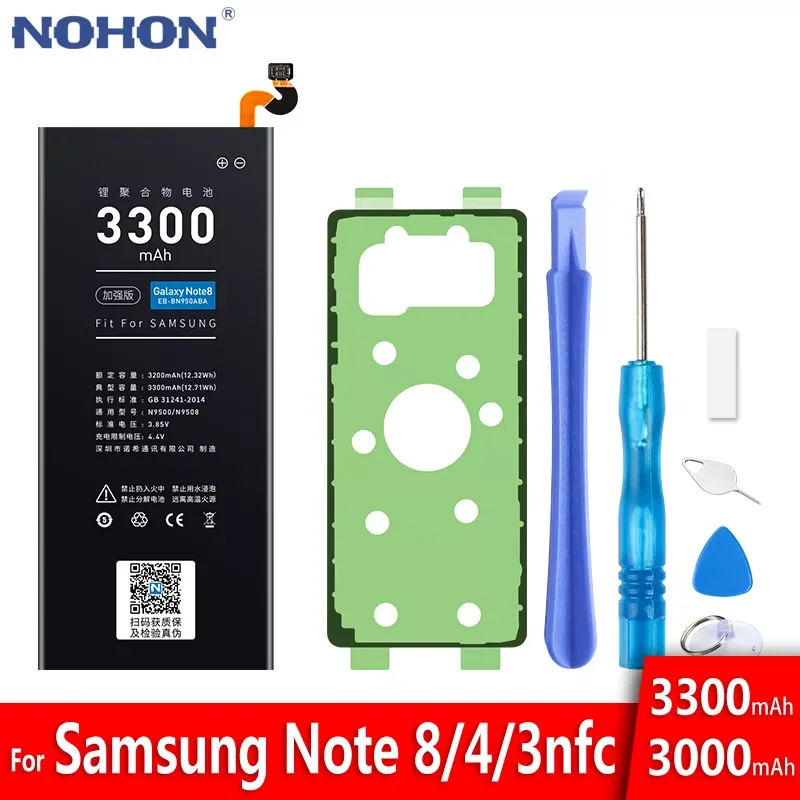 

2023NEW NOHON Battery For Samsung Galaxy Note 8 4 3 Note3 NFC N9000 N9005 N9006 Note4 N9100 N910X N910F Note8 N9500 N9508 N950F