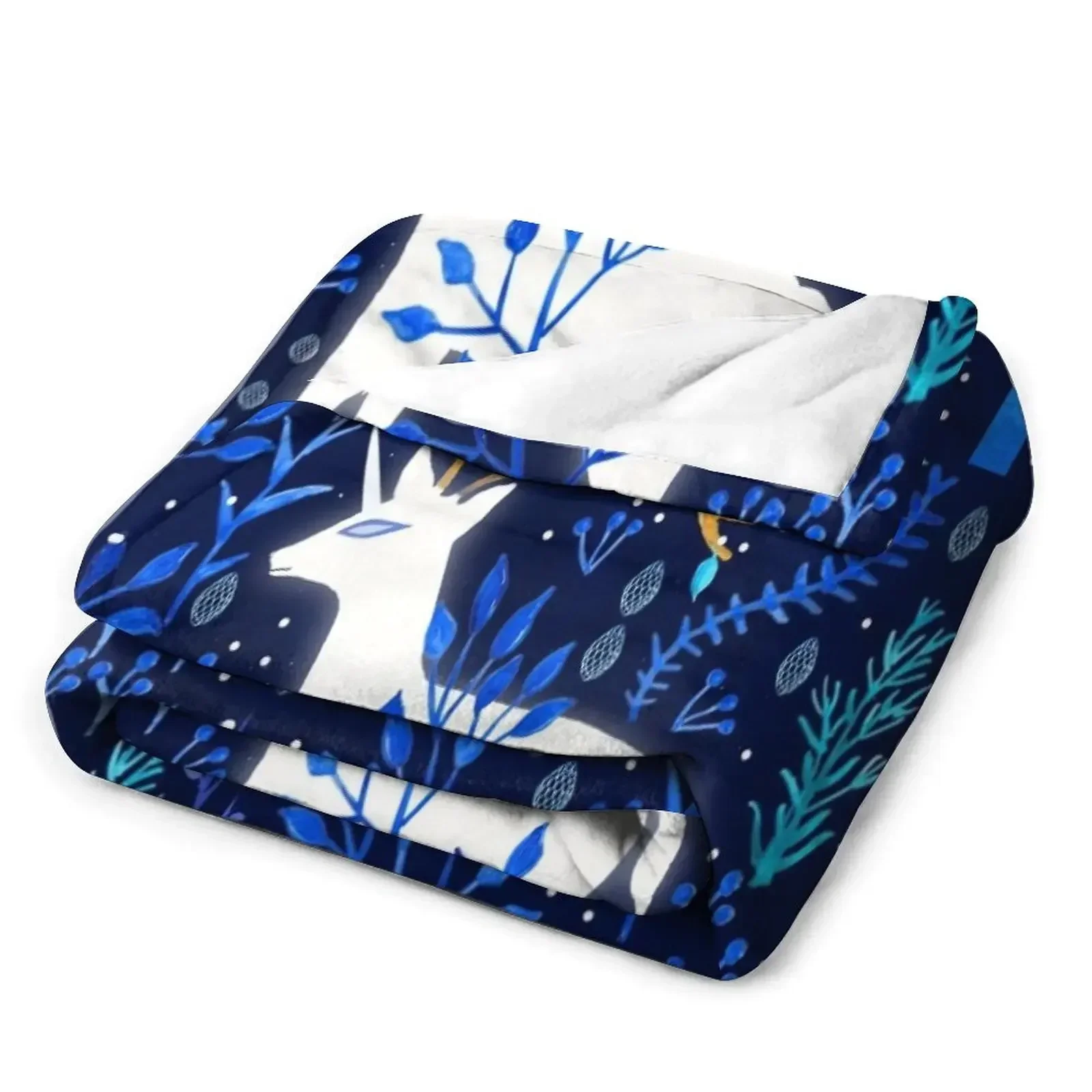 Оленький рог синего цвета одеяла для диванов свободные мягкие