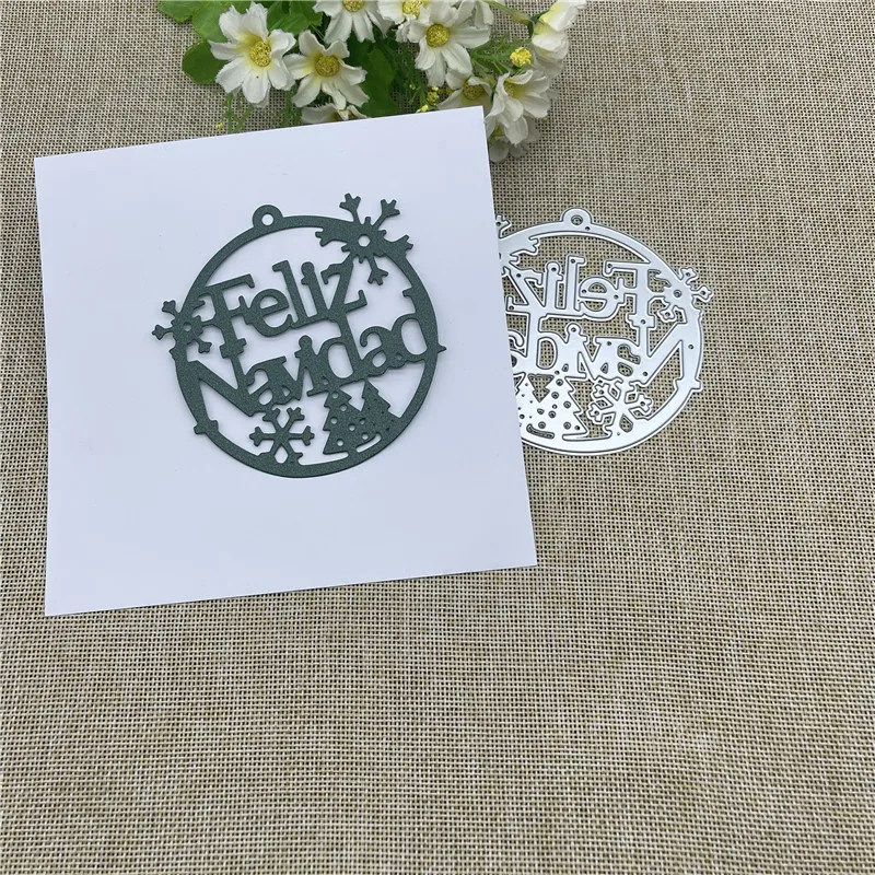 Фон с испанскими надписями Feliz Navidad металлические штампы трафареты для сделай сам