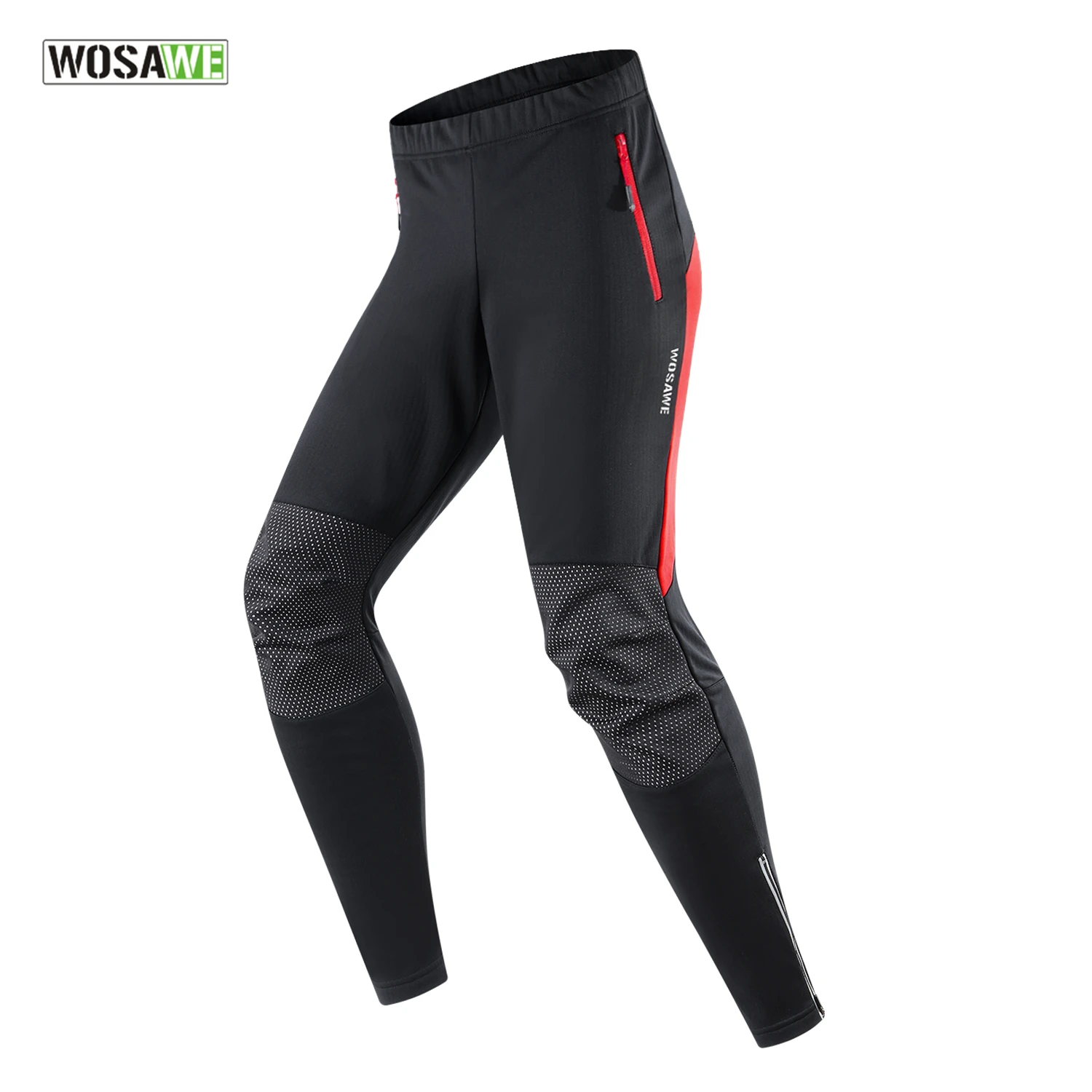 

WOSAWE New Cycling Pants Men Winter Fleece Warm Pant Outdoor Casual Pants Long Bicycle Fishing Fitness Pants Reflective Trousers